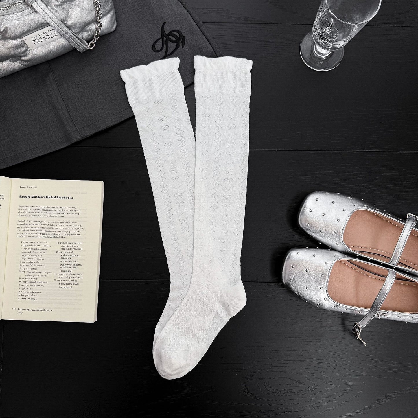 Women's Viscose & Silk Knee-High Seamless Toe Mesh Socks