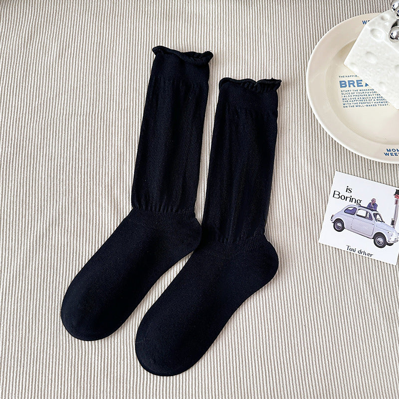 Women's Combed Cotton Knee-High Seamless Toe Socks