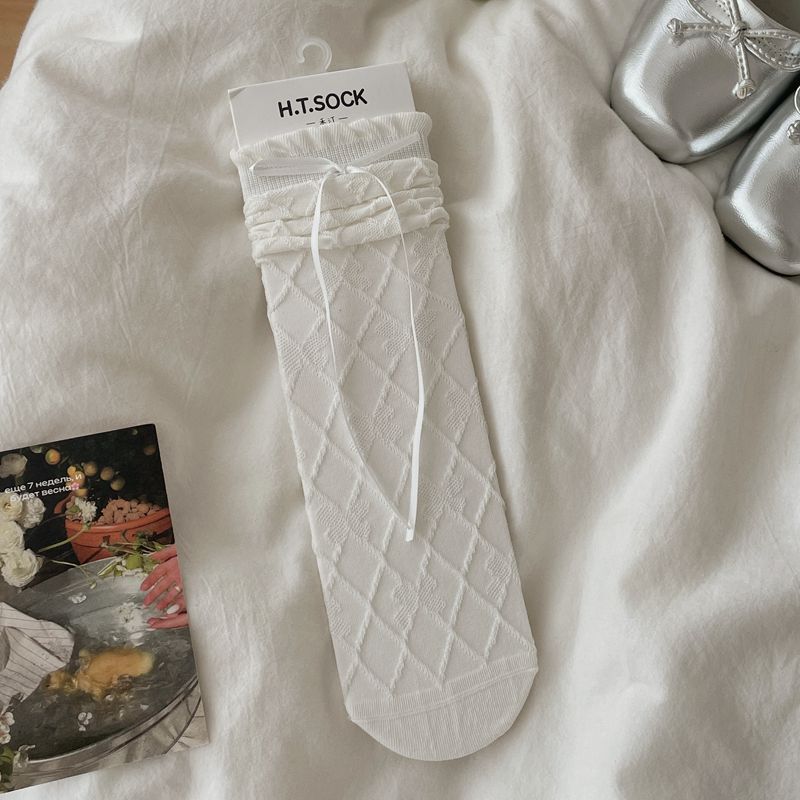 Women's Cotton Mid-Calf Seamless Socks - Breathable Casual Crew