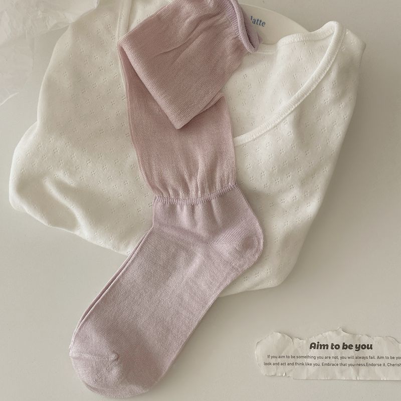 Women's Cotton Mid-Calf Solid Casual Socks