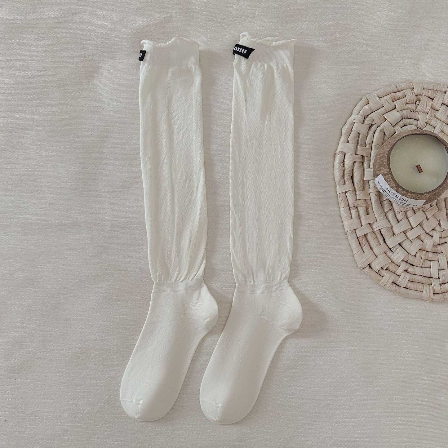 Women's Combed Cotton Knee-High Seamless Toe Socks