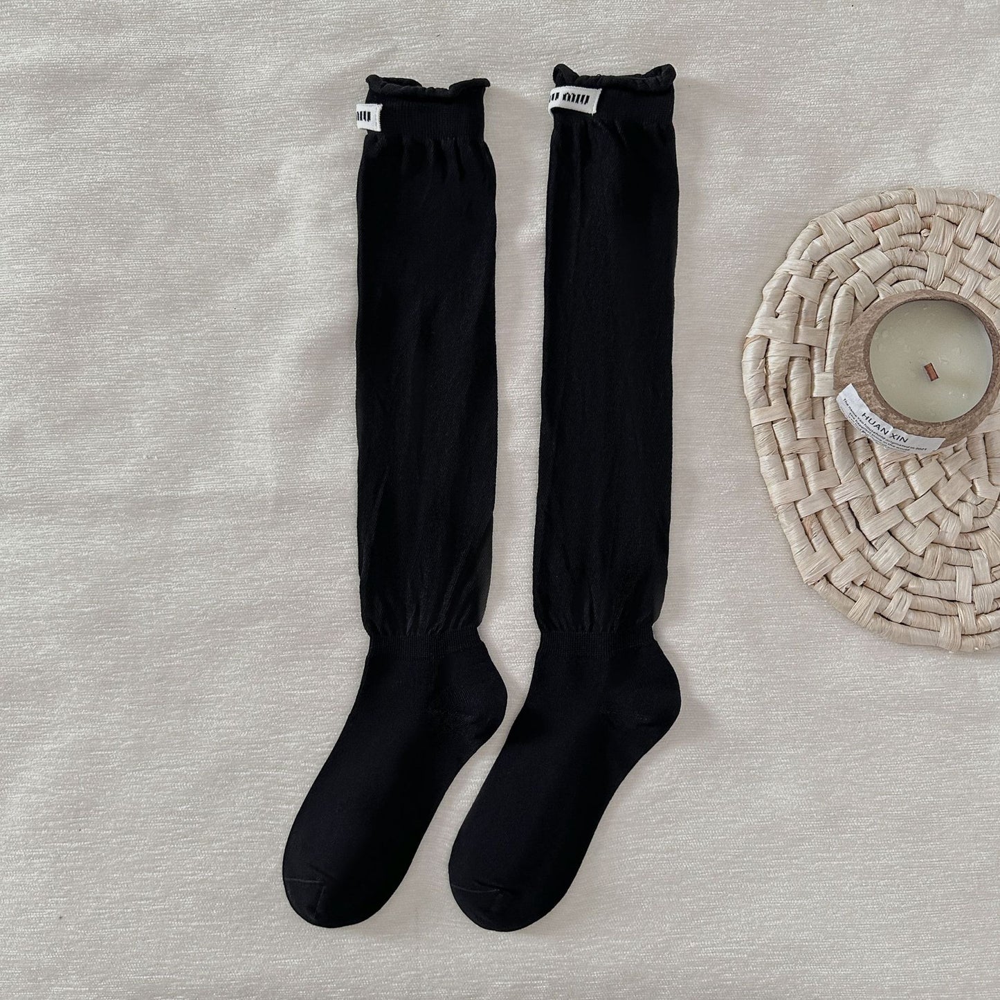 Women's Combed Cotton Knee-High Seamless Toe Socks