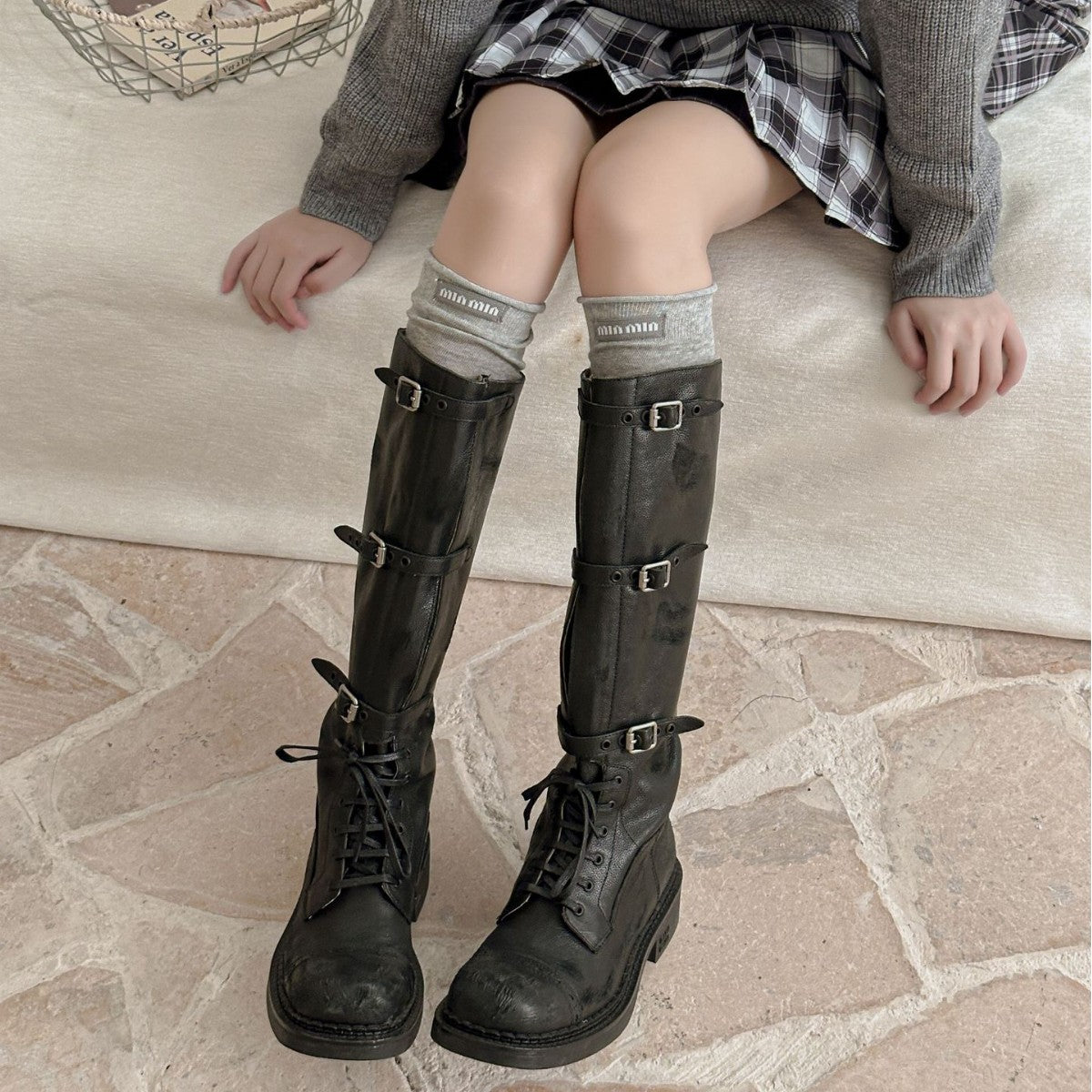 Women's Combed Cotton Knee-High Seamless Toe Socks
