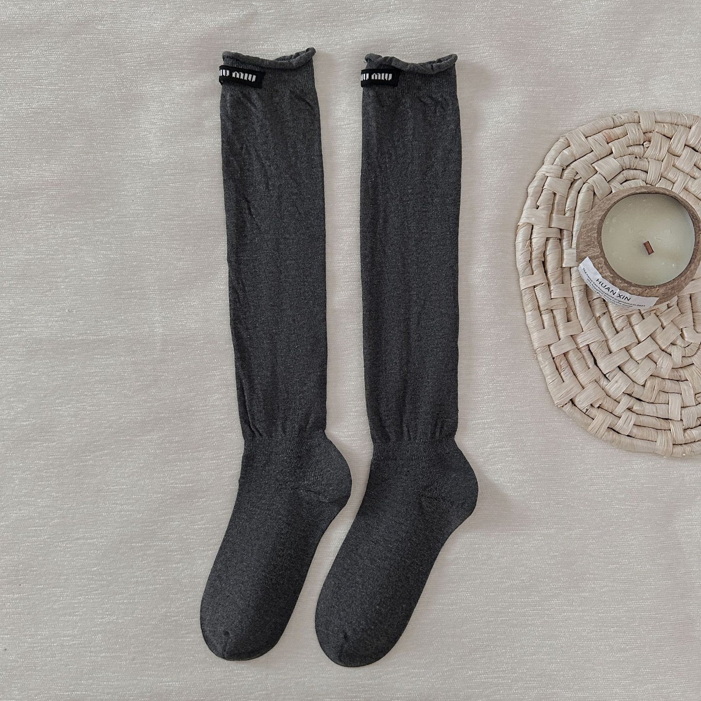 Women's Combed Cotton Knee-High Seamless Toe Socks