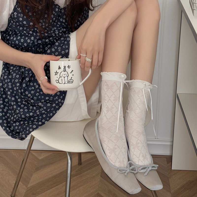 Women's Cotton Mid-Calf Seamless Socks - Breathable Casual Crew