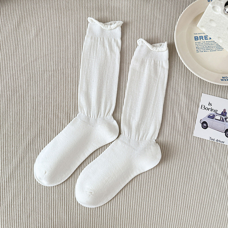 Women's Combed Cotton Knee-High Seamless Toe Socks