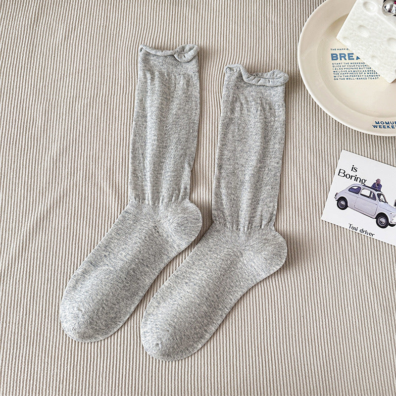 Women's Combed Cotton Knee-High Seamless Toe Socks