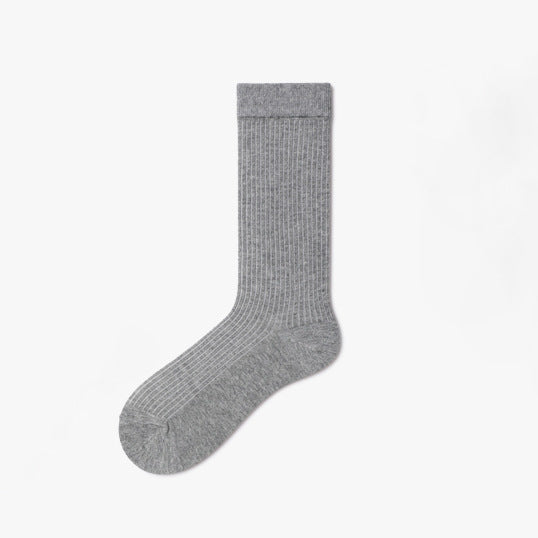 Women's Cotton Mid-Calf Socks with Side Ribbon Detail