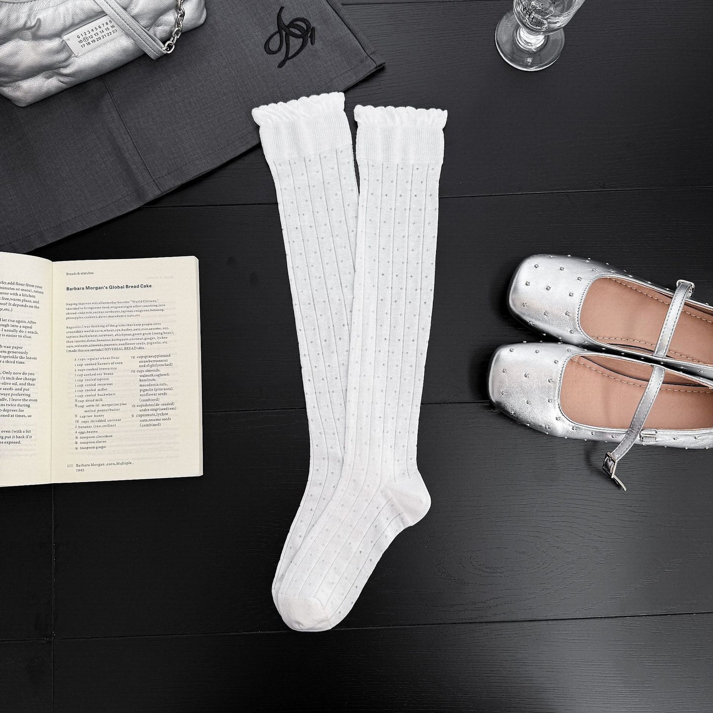 Women's Viscose & Silk Knee-High Seamless Toe Mesh Socks