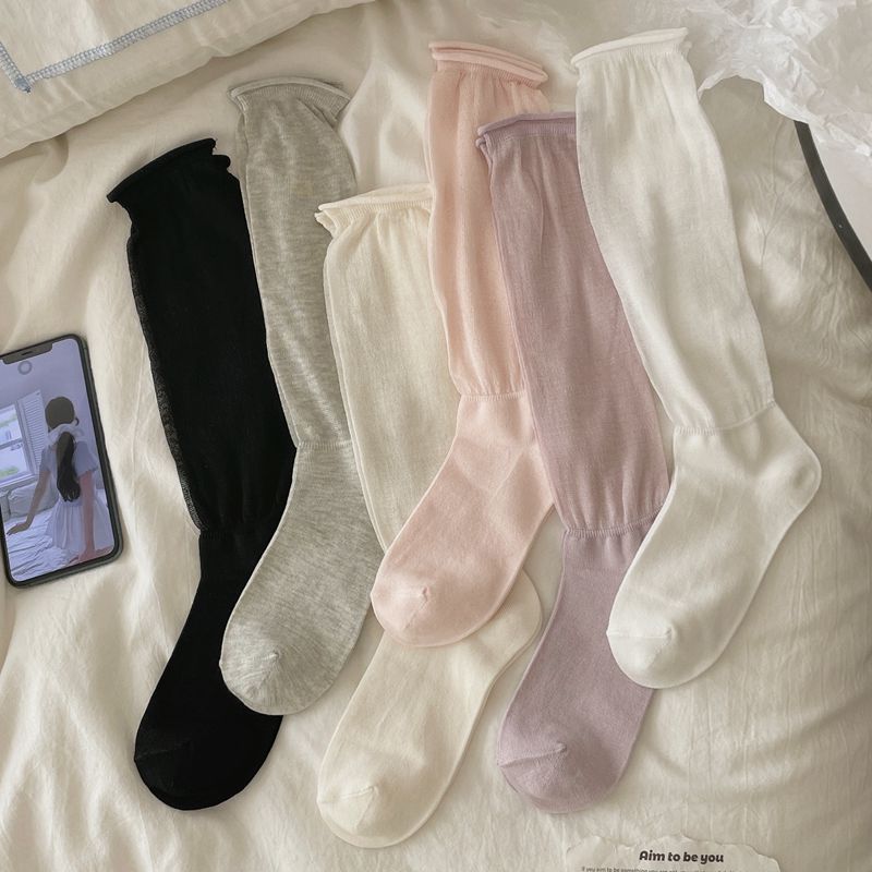 Women's Cotton Mid-Calf Solid Casual Socks