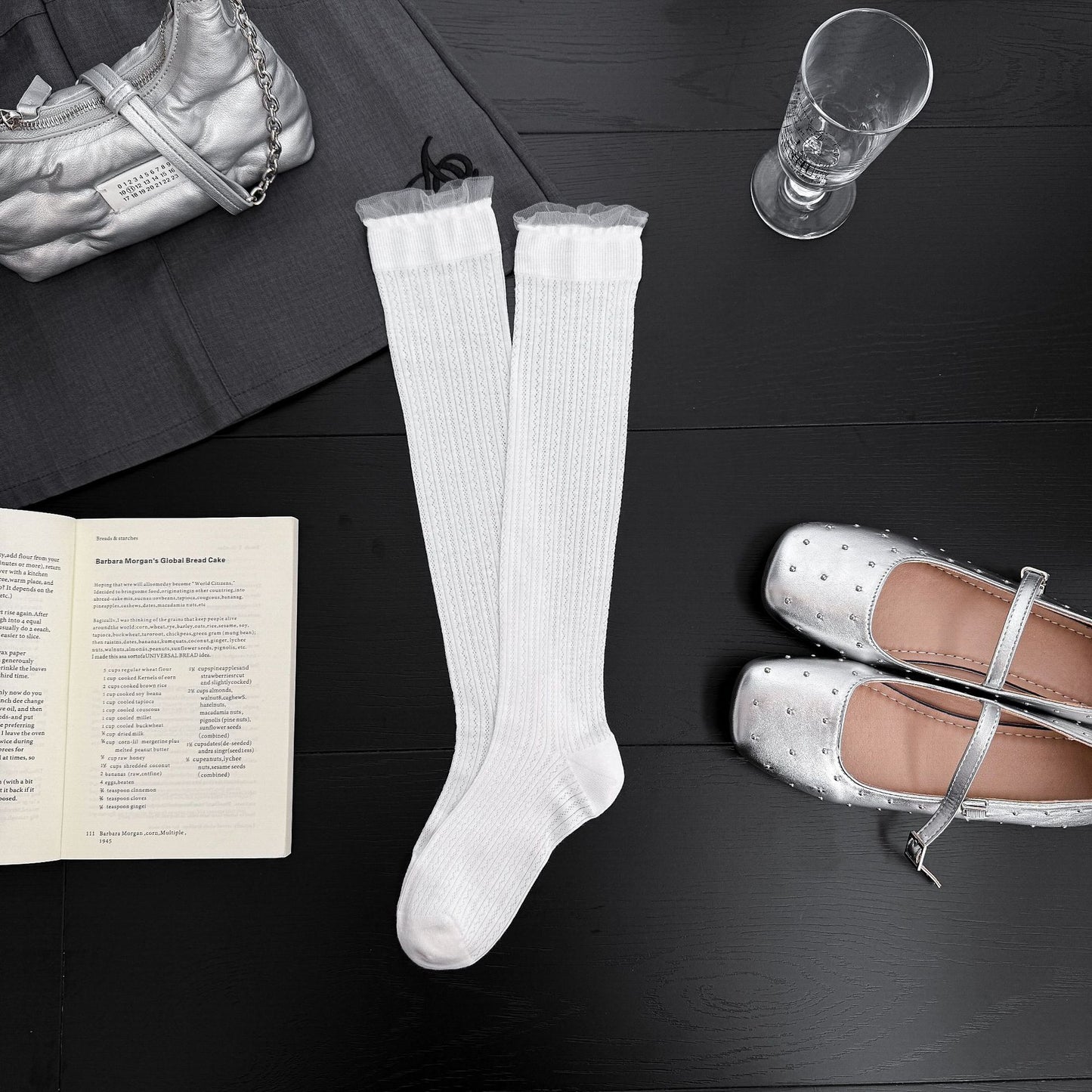 Women's Viscose & Silk Knee-High Seamless Toe Mesh Socks