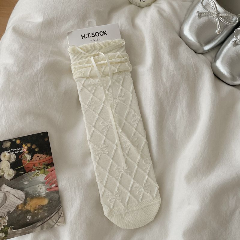 Women's Cotton Mid-Calf Seamless Socks - Breathable Casual Crew