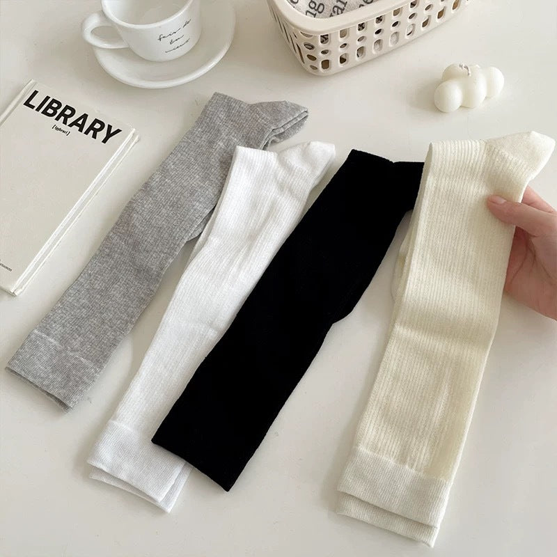 Women's Combed Cotton Mid-Calf Seamless Toe Mesh Socks