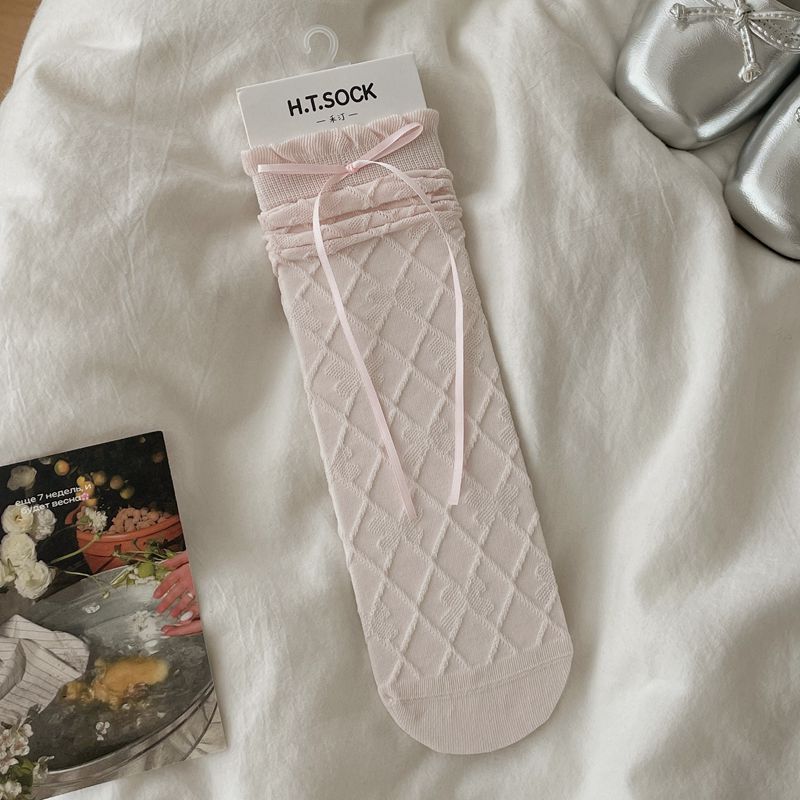Women's Cotton Mid-Calf Seamless Socks - Breathable Casual Crew