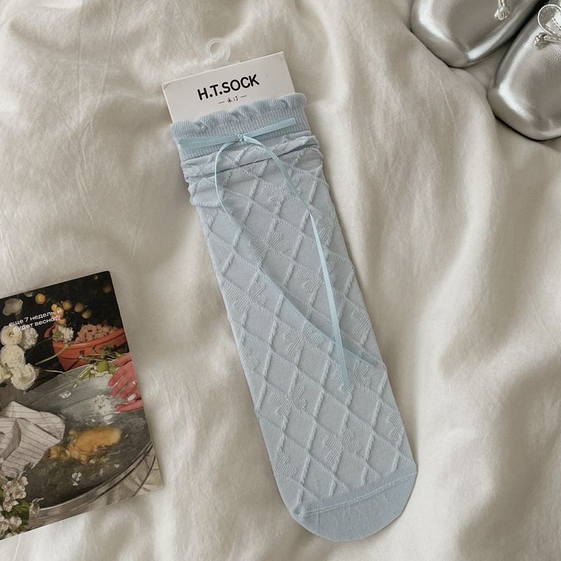 Women's Cotton Mid-Calf Seamless Socks - Breathable Casual Crew